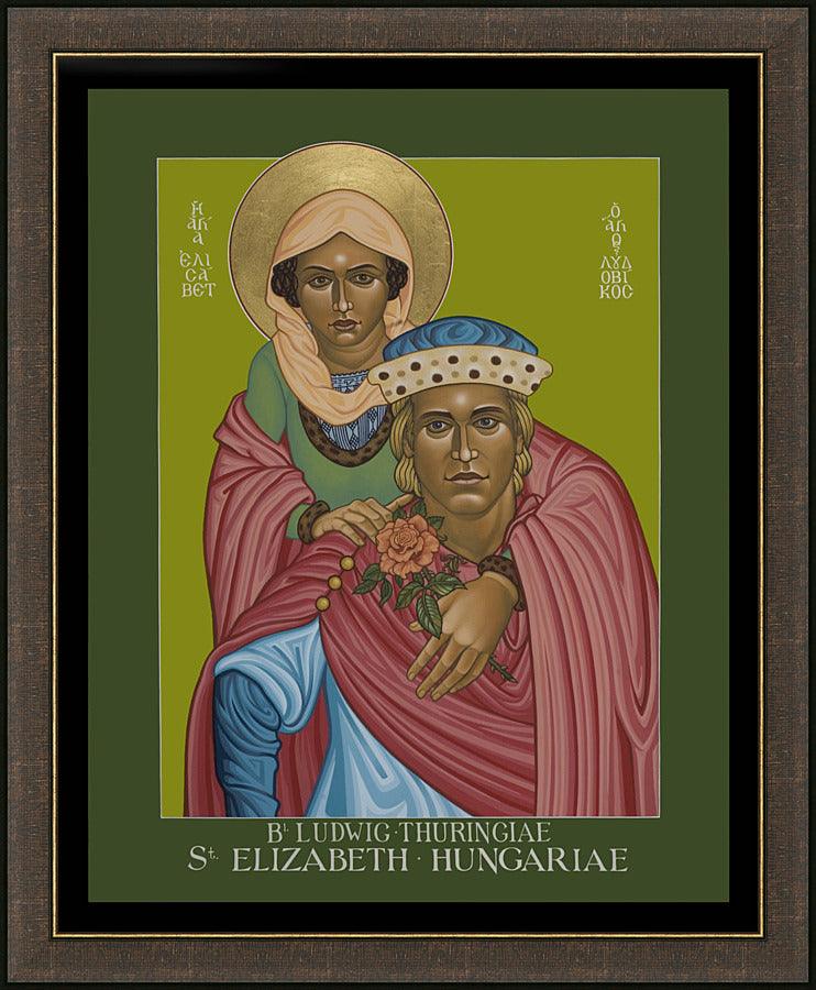 Wall Frame Espresso - St. Elizabeth of Hungary and Bl. Ludwig of Thuringia by L. Williams