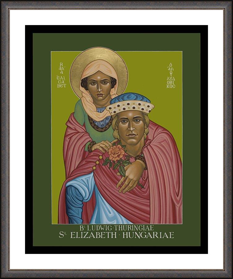 Wall Frame Espresso, Matted - St. Elizabeth of Hungary and Bl. Ludwig of Thuringia by L. Williams