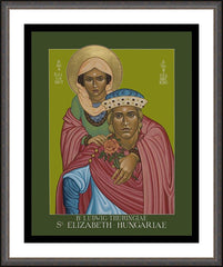Wall Frame Espresso - St. Elizabeth of Hungary and Bl. Ludwig of Thuringia by L. Williams