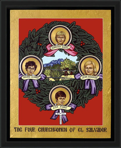 Wall Frame Black - Four Church Women of El Salvador by Lewis Williams, OFS - Trinity Stores