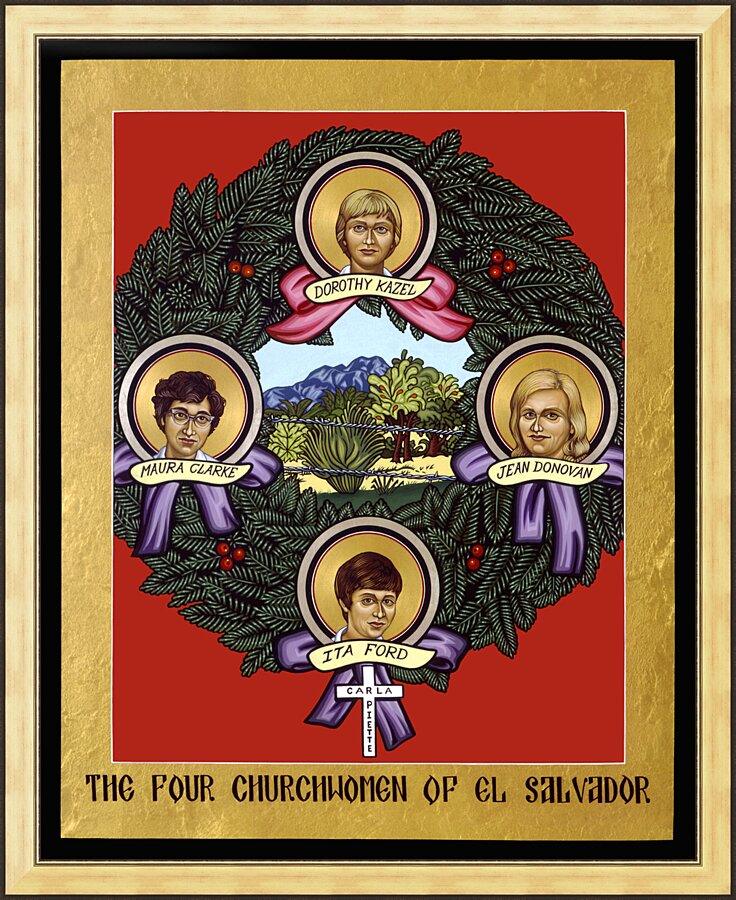 Wall Frame Gold - Four Church Women of El Salvador by Lewis Williams, OFS - Trinity Stores