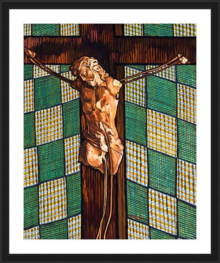 Wall Frame Black, Matted - Fr. Tomâ€™s Crucifix by Lewis Williams, OFS - Trinity Stores