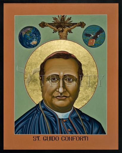 Wall Frame Espresso, Matted - St. Guido Maria Conforti by Lewis Williams, OFS - Trinity Stores