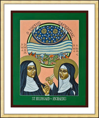 Wall Frame Gold - St. Hildegard of Bingen and her Assistant Richardis by L. Williams