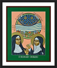 Wall Frame Black - St. Hildegard of Bingen and her Assistant Richardis by L. Williams