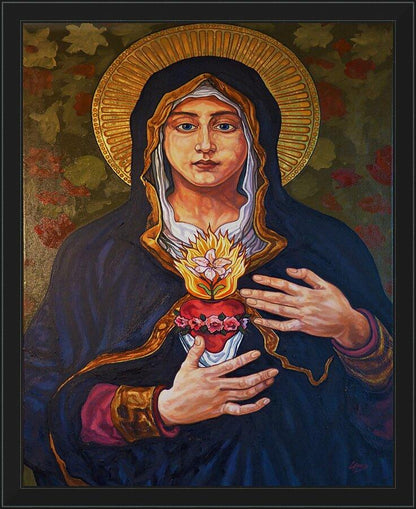 Wall Frame Black - Immaculate Heart of Mary by L. Williams