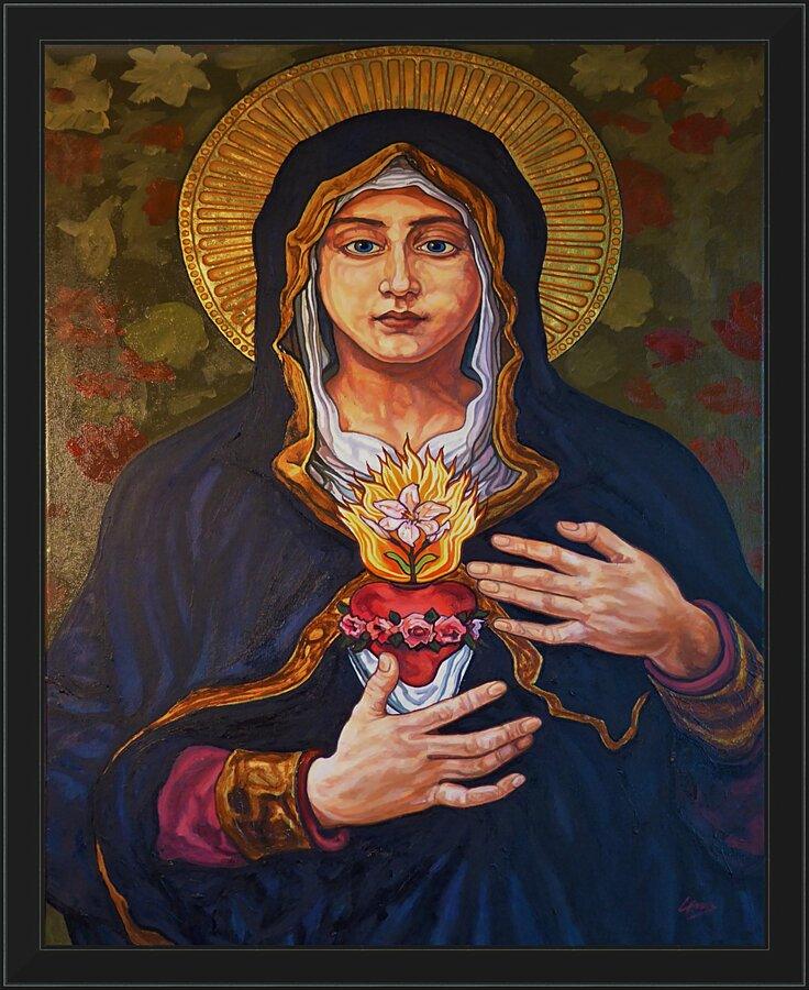 Wall Frame Black - Immaculate Heart of Mary by Lewis Williams, OFS - Trinity Stores