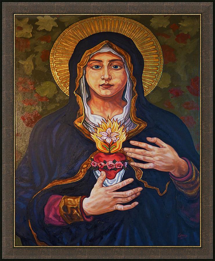 Wall Frame Espresso - Immaculate Heart of Mary by L. Williams