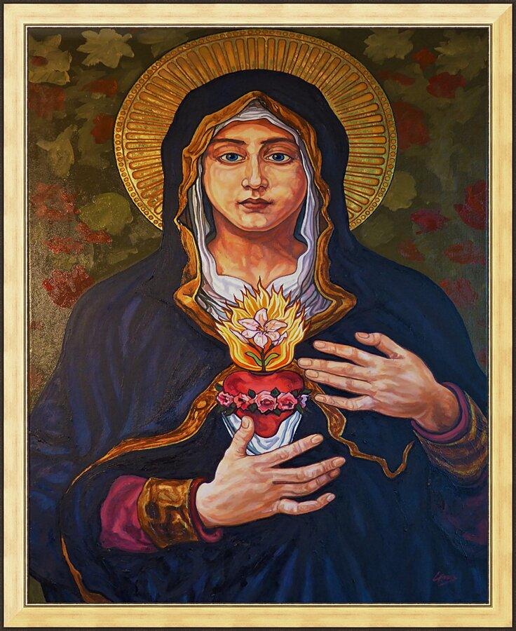 Wall Frame Gold - Immaculate Heart of Mary by L. Williams