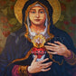 Wall Frame Espresso, Matted - Immaculate Heart of Mary by L. Williams