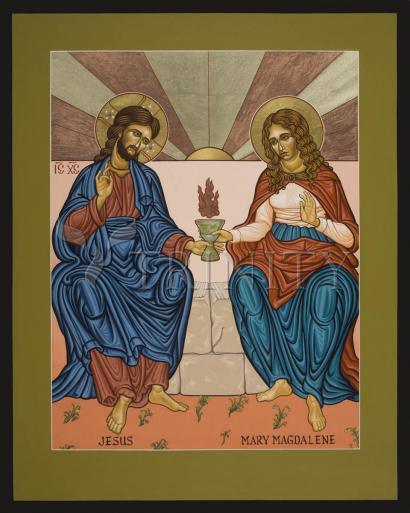 Wall Frame Espresso, Matted - Jesus and Mary Magdalene by Lewis Williams, OFS - Trinity Stores