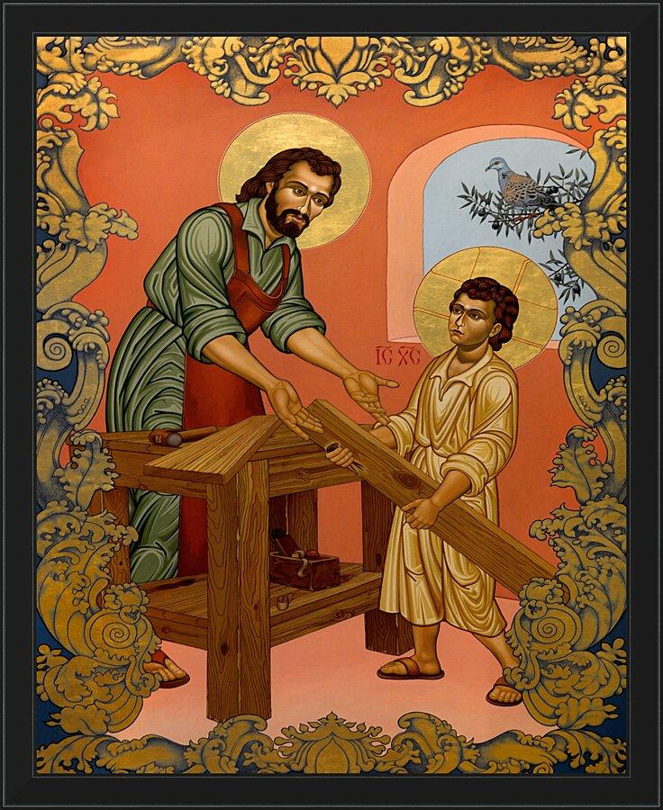 Wall Frame Black - St. Joseph and Christ Child by Lewis Williams, OFS - Trinity Stores