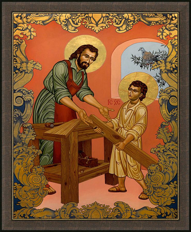 Wall Frame Espresso - St. Joseph and Christ Child by Lewis Williams, OFS - Trinity Stores
