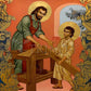 Wall Frame Gold, Matted - St. Joseph and Christ Child by Lewis Williams, OFS - Trinity Stores