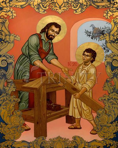 Wall Frame Black, Matted - St. Joseph and Christ Child by L. Williams
