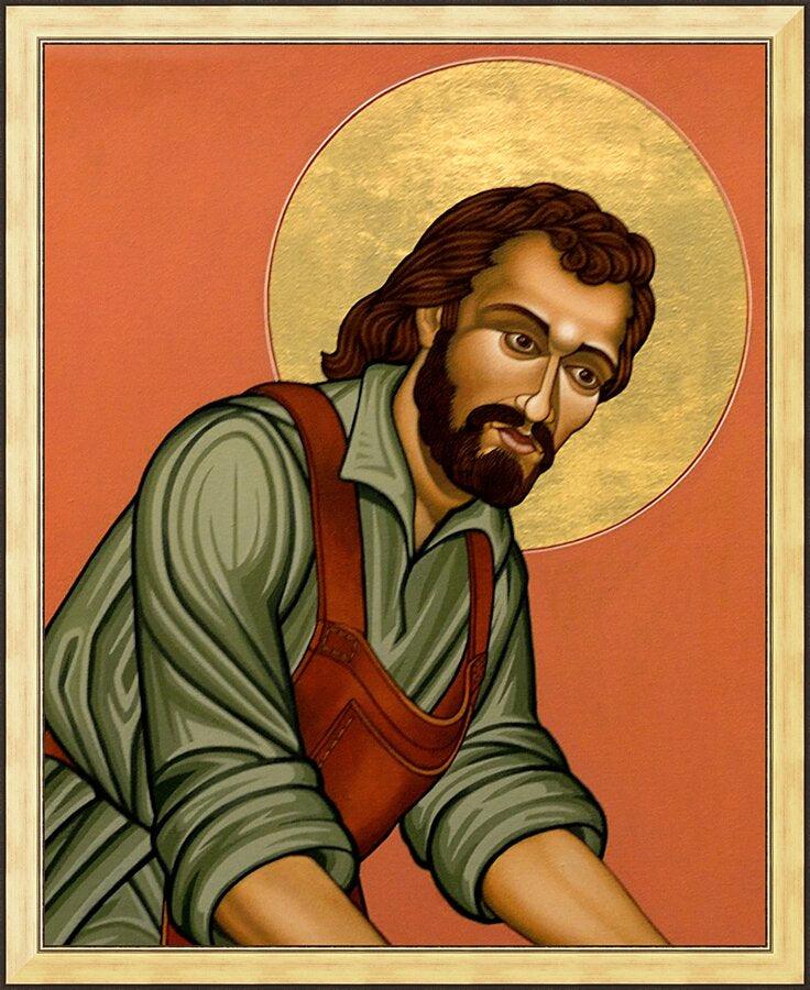 Wall Frame Gold - St. Joseph the Worker by Lewis Williams, OFS - Trinity Stores