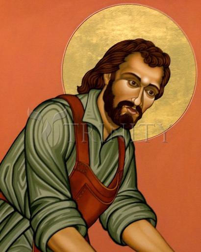 Wall Frame Espresso, Matted - St. Joseph the Worker by Lewis Williams, OFS - Trinity Stores