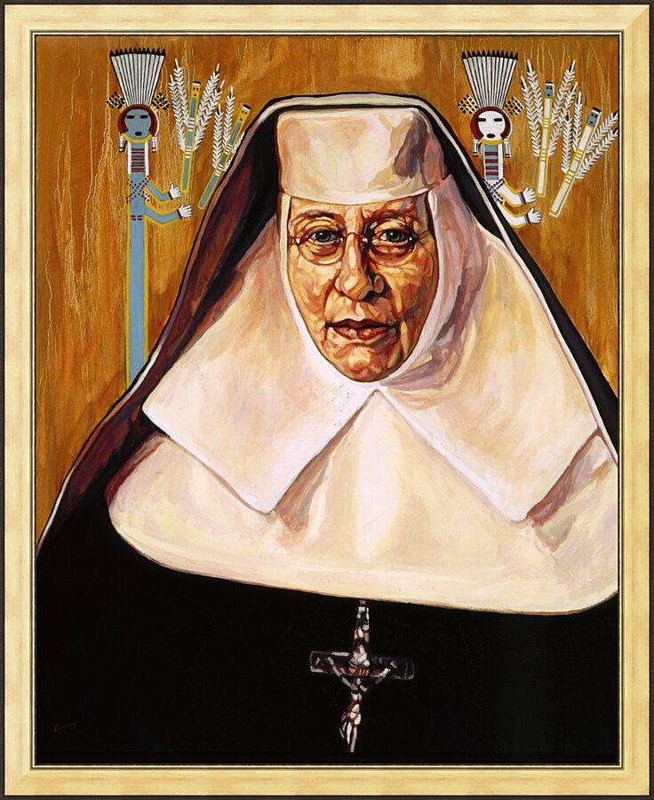 Wall Frame Gold - St. Katharine Drexel by L. Williams