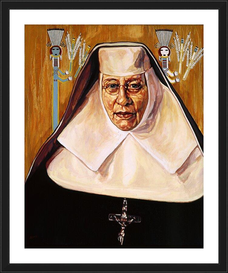 Wall Frame Black, Matted - St. Katharine Drexel by L. Williams