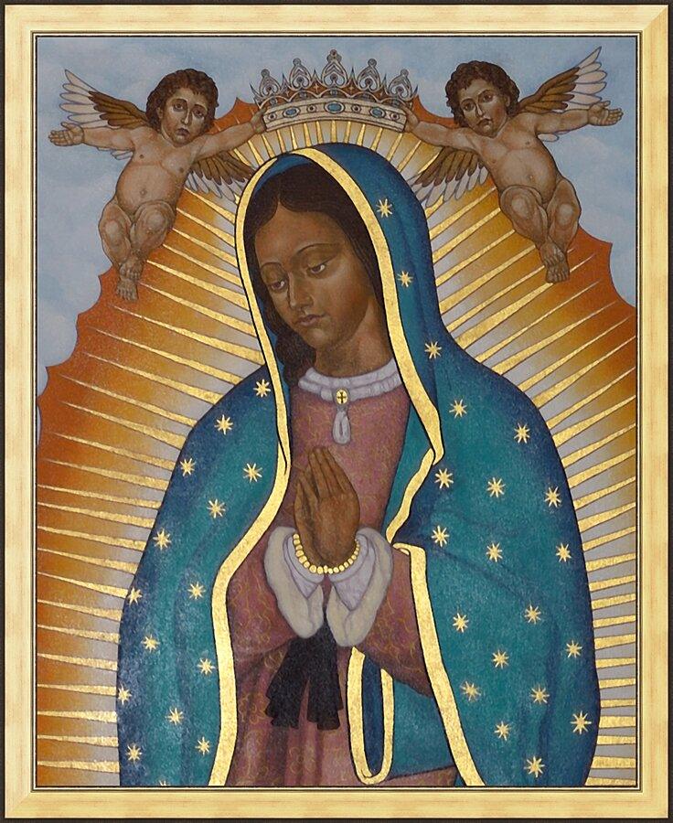 Wall Frame Gold - Our Lady of Guadalupe Crowned by Lewis Williams, OFS - Trinity Stores