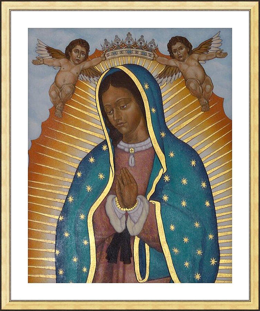 Wall Frame Gold, Matted - Our Lady of Guadalupe Crowned by L. Williams