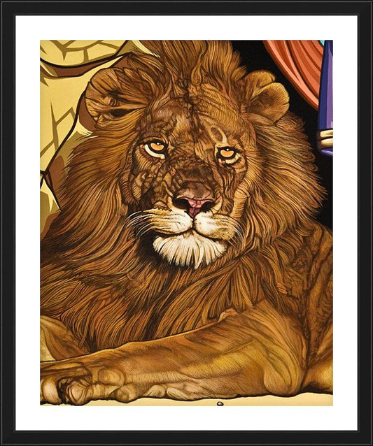 Wall Frame Black, Matted - Lion of Judah by L. Williams