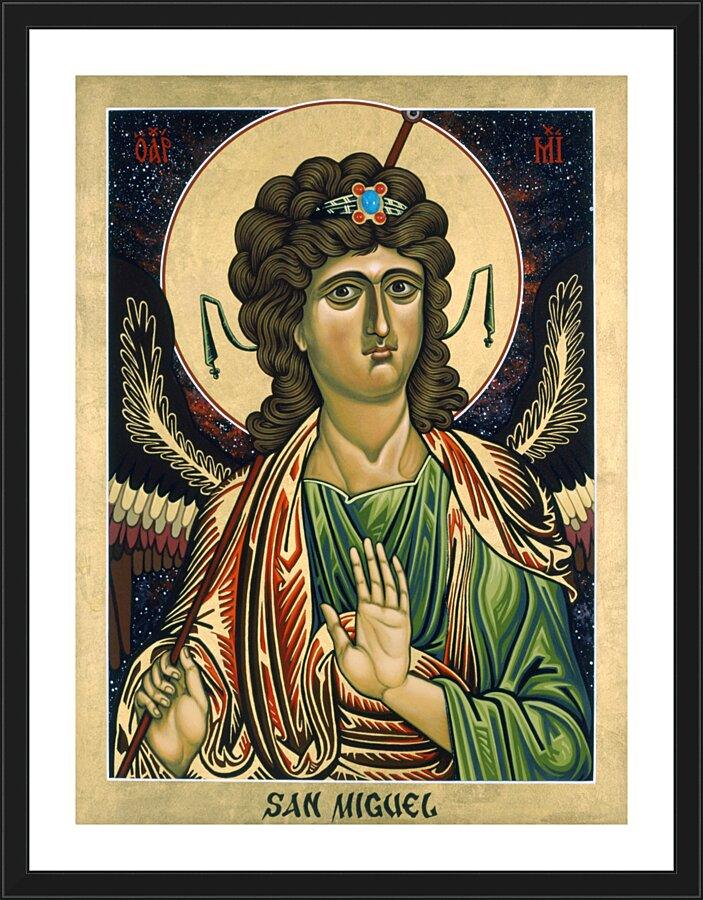 Wall Frame Black, Matted - St. Michael Archangel by Lewis Williams, OFS - Trinity Stores