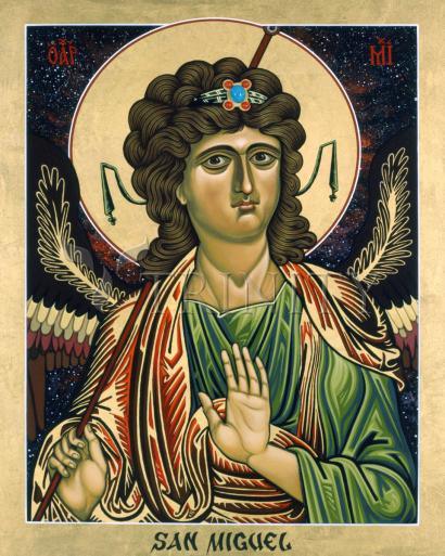 Wall Frame Black, Matted - St. Michael Archangel by Lewis Williams, OFS - Trinity Stores