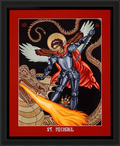 Wall Frame Black - St. Michael Archangel by Lewis Williams, OFS - Trinity Stores