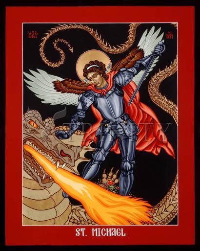 Wall Frame Espresso, Matted - St. Michael Archangel by Lewis Williams, OFS - Trinity Stores