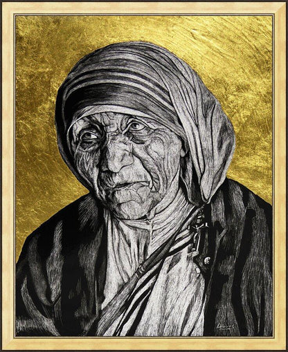 Wall Frame Gold - St. Teresa of Calcutta: Gift of Silence by L. Williams