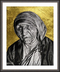 Wall Frame Espresso - St. Teresa of Calcutta: Gift of Silence by L. Williams
