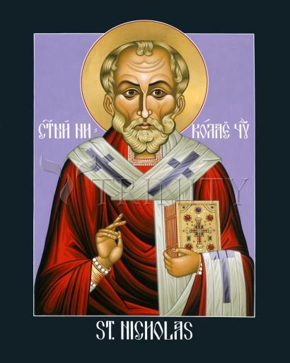 Wall Frame Gold, Matted - St. Nicholas, Wonderworker by Lewis Williams, OFS - Trinity Stores