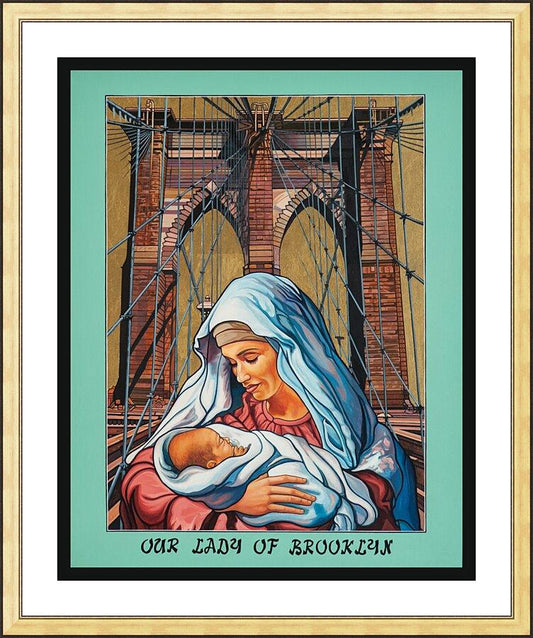 Wall Frame Gold, Matted - Our Lady of Brooklyn by L. Williams