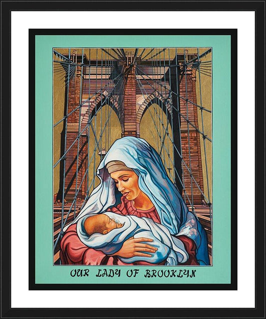Wall Frame Black, Matted - Our Lady of Brooklyn by L. Williams