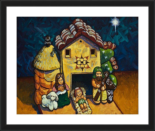 Wall Frame Black, Matted - Peruvian Nativity by L. Williams