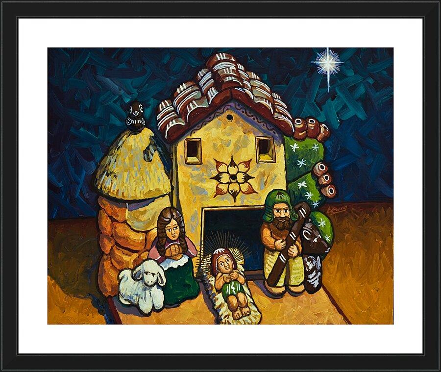 Wall Frame Black, Matted - Peruvian Nativity by Lewis Williams, OFS - Trinity Stores