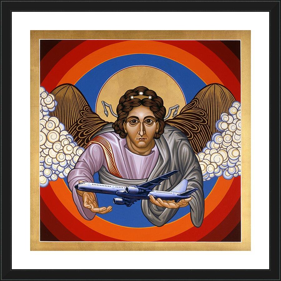 Wall Frame Black, Matted - St. Raphael Archangel by L. Williams