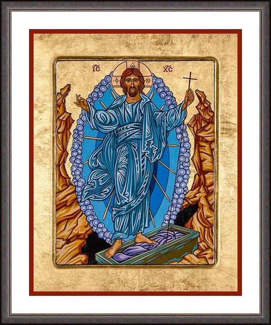 Wall Frame Espresso, Matted - Resurrection of Christ by L. Williams