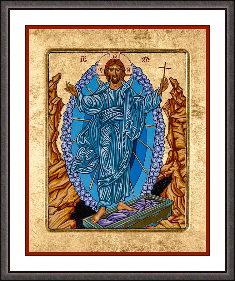 Wall Frame Espresso, Matted - Resurrection of Christ by Lewis Williams, OFS - Trinity Stores