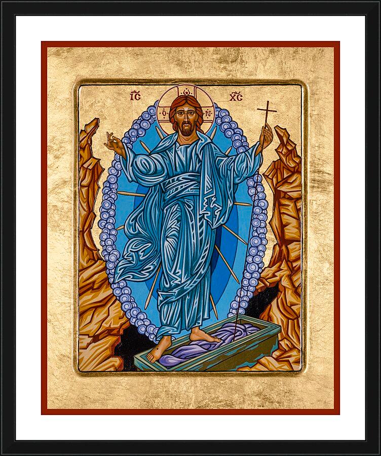Wall Frame Black, Matted - Resurrection of Christ by Lewis Williams, OFS - Trinity Stores