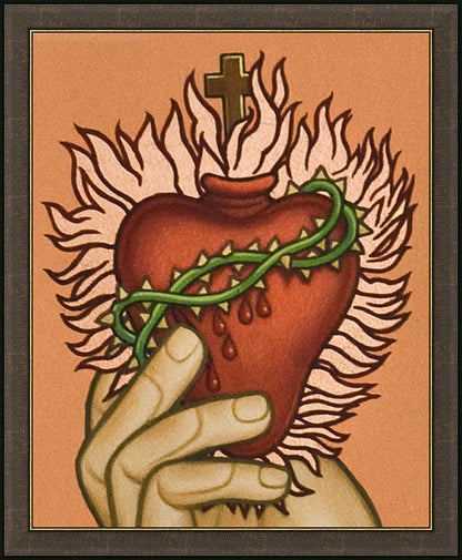 Wall Frame Espresso - Sacred Heart by L. Williams