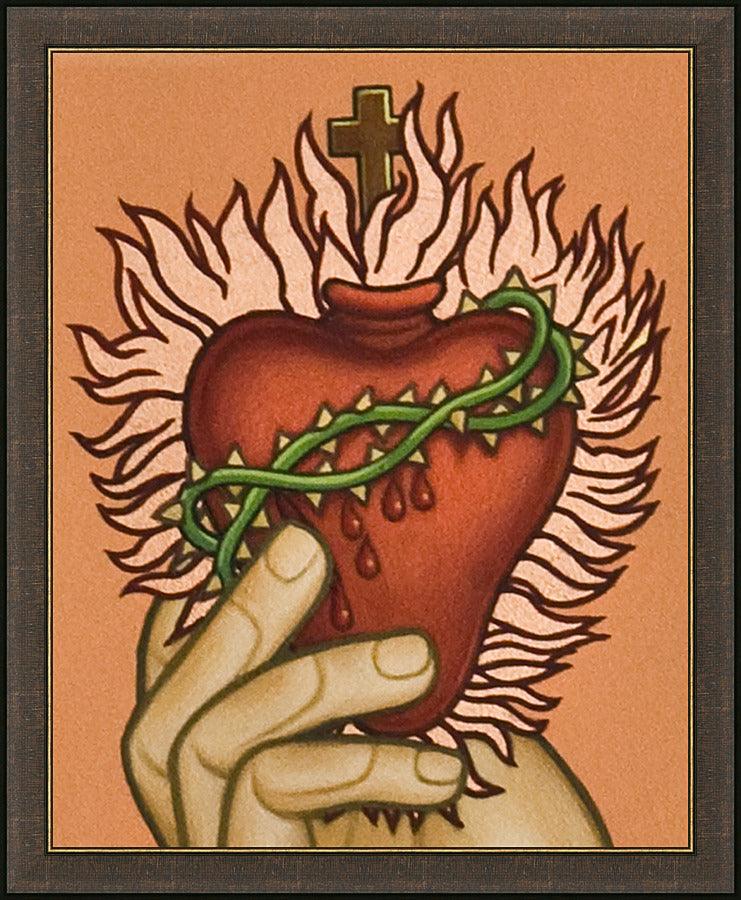 Wall Frame Espresso - Sacred Heart by Lewis Williams, OFS - Trinity Stores