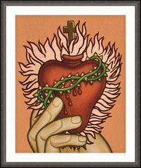 Wall Frame Espresso - Sacred Heart by L. Williams