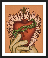 Wall Frame Black - Sacred Heart by L. Williams