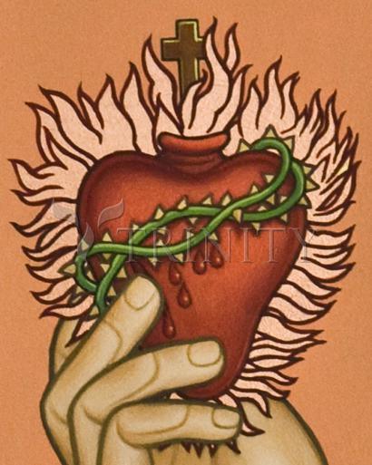 Wall Frame Espresso, Matted - Sacred Heart by Lewis Williams, OFS - Trinity Stores