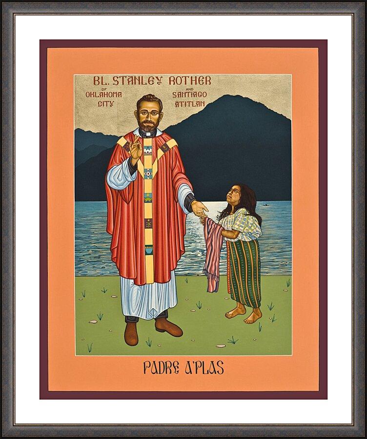 Wall Frame Espresso, Matted - Bl. Stanley Rother by L. Williams