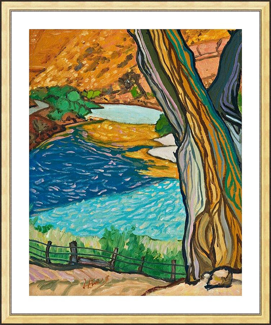 Wall Frame Gold, Matted - Tree In Eden by L. Williams