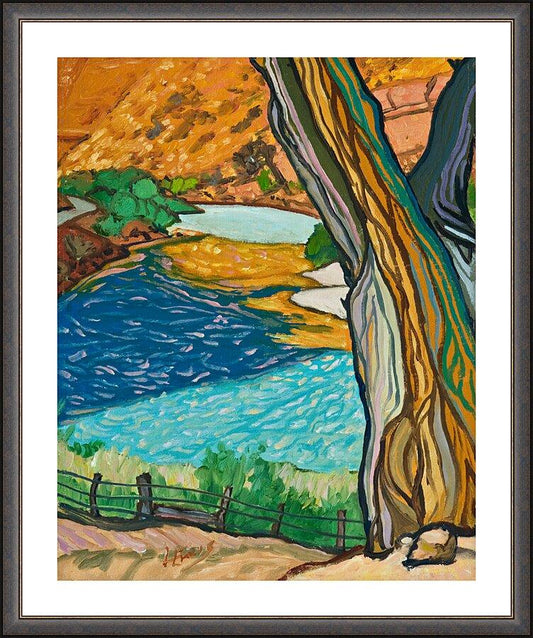 Wall Frame Espresso, Matted - Tree In Eden by L. Williams