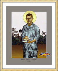 Wall Frame Gold - Fr. Vincent Capodanno by L. Williams